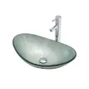 Oval Buz Mavisi Cam Eviye