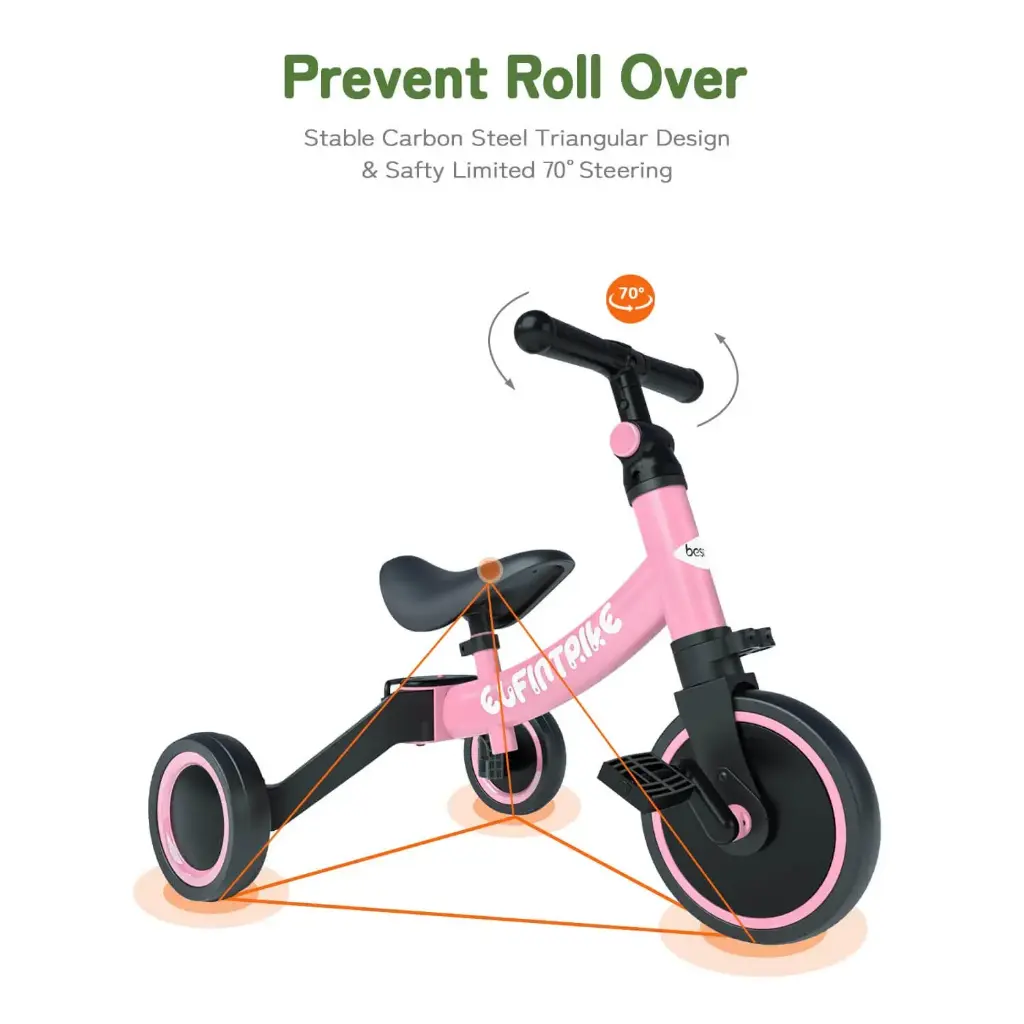 Besrey Denge Bisikleti Fonksiyonlu 3 Tekerlekli Bebek Bisikleti