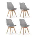 Ahşap Ayaklı Plastik Gri Sandalye