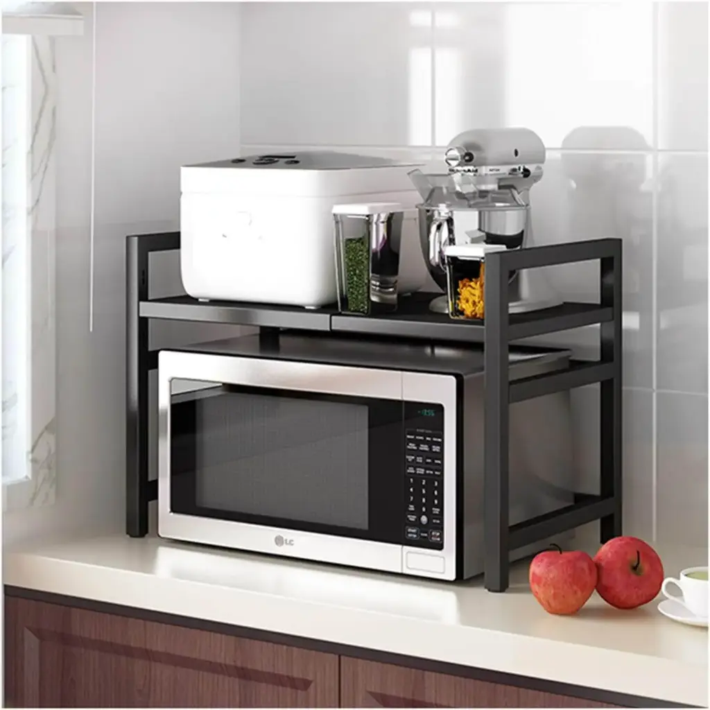 Ayarlanabilir Siyah Mutfak Rafı