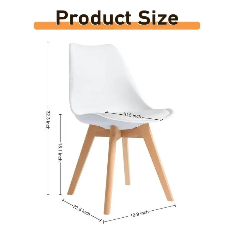 Ahşap Ayaklı Beyaz Plastik Sandalye