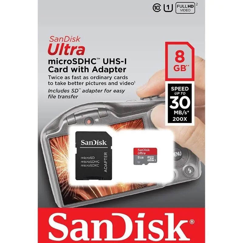 SanDisk Ultra microSDHC UHS-I Mikro SD Hafıza Kartı 8GB