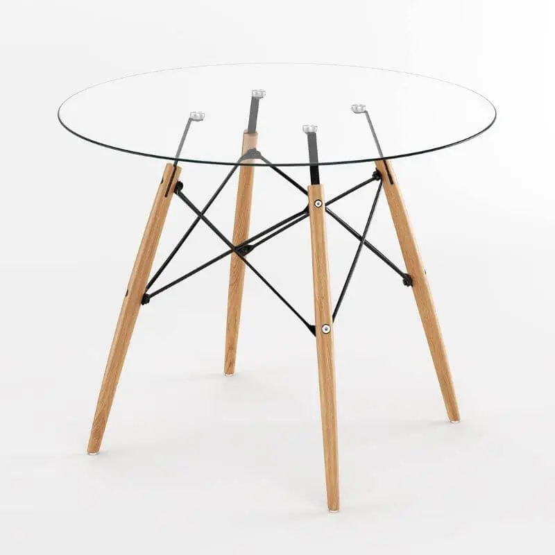 Yuvarlak Cam Yemek Masası