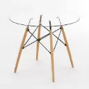 Yuvarlak Cam Yemek Masası