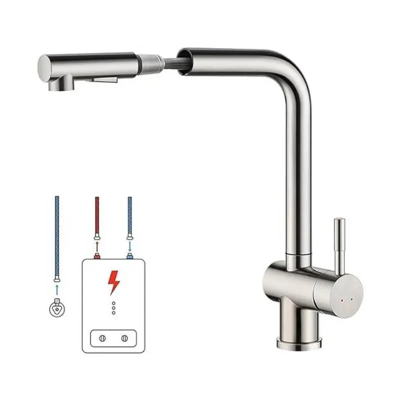 Auralum Gümüş Mutfak Musluğu