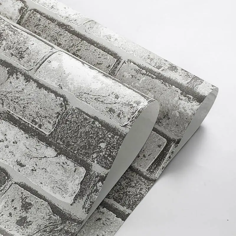 Duvar Kağıdı Taş Duvar Desenli Gri 53x950 cm