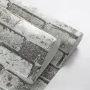 Duvar Kağıdı Taş Duvar Desenli Gri 53x950 cm