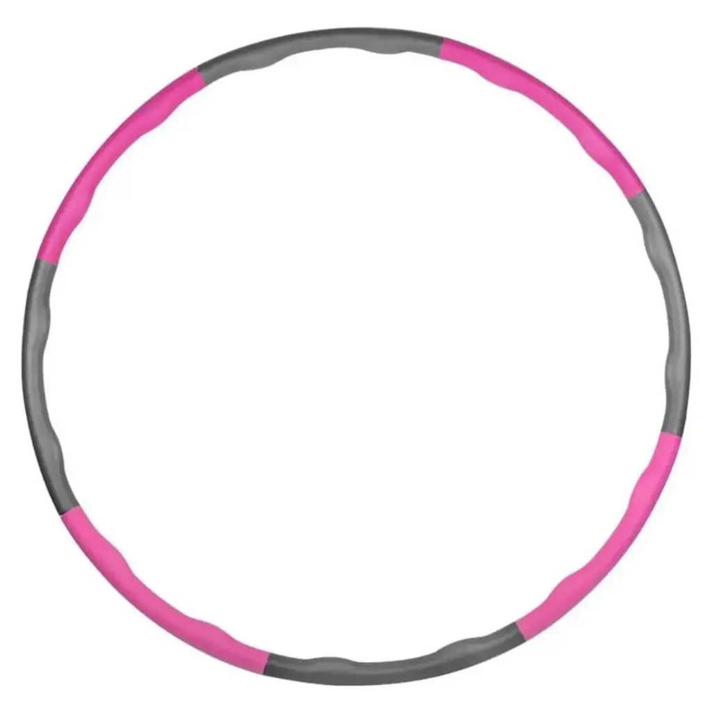 Pembe ve Gri Ayarlanabilir Ağırlıklı Köpük Kaplı Fitness Hula Hoop