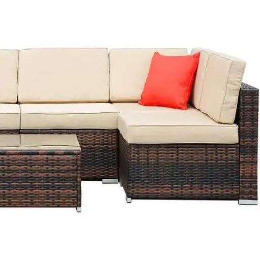 Sentetik Rattan Örgü 4 Parça Köşe Bahçe Takımı 