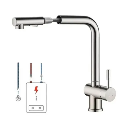 Auralum Gümüş Mutfak Musluğu