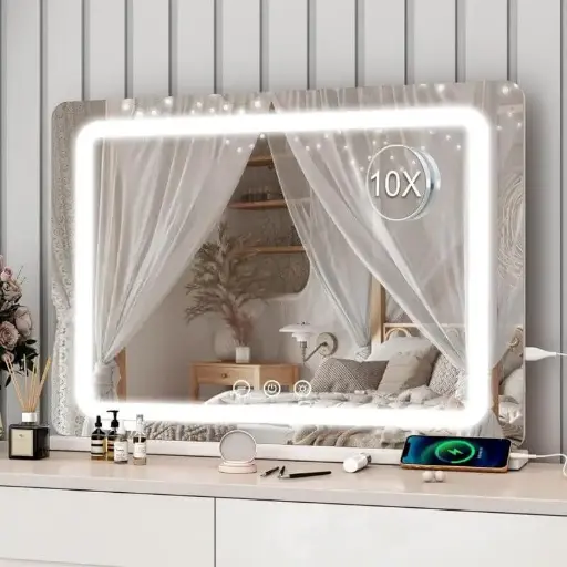 Dikdörtgen Işıklı Makyaj Aynası 80x55cm