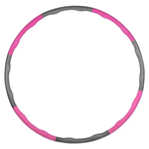 Pembe ve Gri Ayarlanabilir Ağırlıklı Köpük Kaplı Fitness Hula Hoop