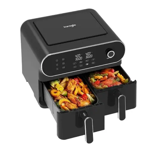 Iceagle AFT11001F Siyah 11L Çift Hazneli Airfryer